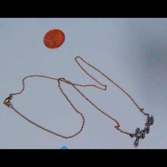 ✨14k✨ Yellow Gold LOVE Necklace with Diamond Accents - 16" Chain 💎 AUTHENTIC- - Picture 6 of 12